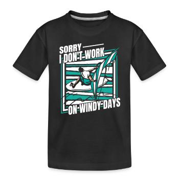 Je ne travaille pas les jours venteux Sports nautiques Surfeur - T-shirt bio Premium Enfant - noir - Devant
