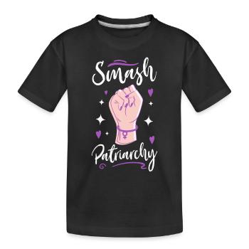 Feminist Smash Patriarchy - Kids' Premium Organic T-Shirt - black - Front