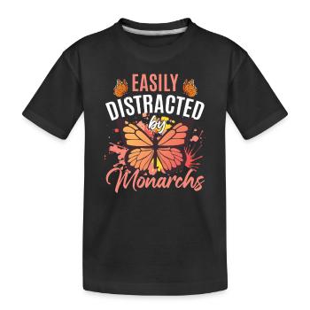 Leicht abgelenkt von Monarchen - Kinder Premium Bio T-Shirt - Schwarz - Vorne