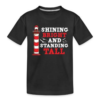 Lighthouse Sea Nautical Signal Tower Tour - Kids' Premium Organic T-Shirt - black - Front