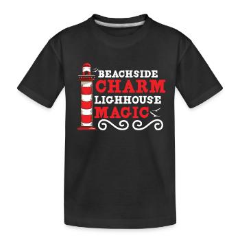 Lighthouse Sea Nautical Signal Tower Tour - Kids' Premium Organic T-Shirt - black - Front