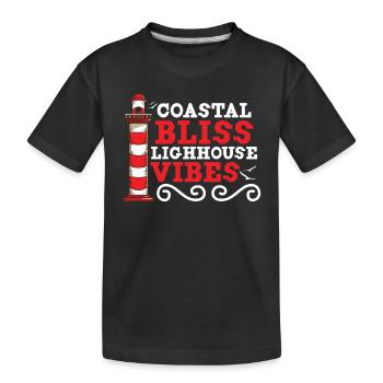 Lighthouse Sea Nautical Signal Tower Tour - Kids' Premium Organic T-Shirt - black - Front