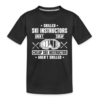 Drôle de dicton moniteur de ski - T-shirt bio Premium Enfant - noir - Devant