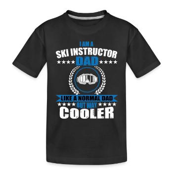 Skilehrer Papa Outfit Vatertag - Kinder Premium Bio T-Shirt - Schwarz - Vorne
