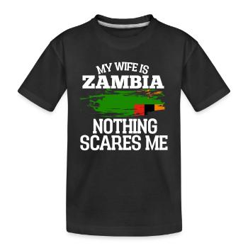 Zambia - Kids' Premium Organic T-Shirt - black - Front