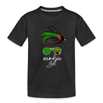 Zambia - Kids' Premium Organic T-Shirt - black - Front
