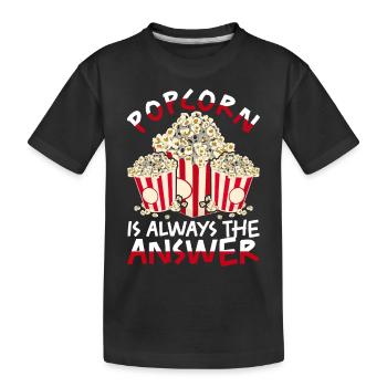 Popcorn Lover Snack Gift Funny Popcorn - Kids' Premium Organic T-Shirt - black - Front