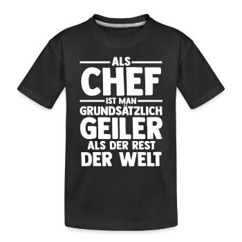 Arbeit Kollegen Büro Teamleiter Führungskraft Chef - Kinder Premium Bio T-Shirt - Schwarz - Vorne