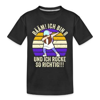 8 Jahre Mädchen Geschenk 8. Geburtstag Acht Achter - Kinder Premium Bio T-Shirt - Schwarz - Vorne