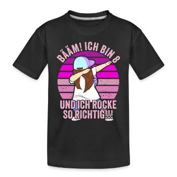 8 Jahre Mädchen Geschenk 8. Geburtstag Acht - Kinder Premium Bio T-Shirt - Schwarz - Vorne