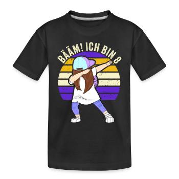 8 Jahre Mädchen Geschenk 8. Geburtstag Acht Achter - Kinder Premium Bio T-Shirt - Schwarz - Vorne