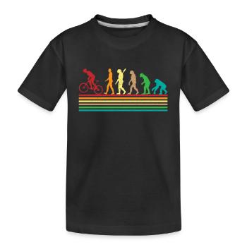 Evolution-Fahrrad-Fan: Retro-Design für Radfahrer - Kinder Premium Bio T-Shirt - Schwarz - Vorne