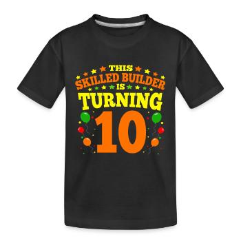 10th birthday Boy Brick Builder 10 Years Old Gifts - Kinder Premium Bio T-Shirt - Schwarz - Vorne