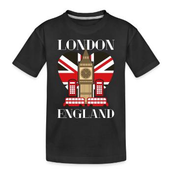 London, England - Kids' Premium Organic T-Shirt - black - Front