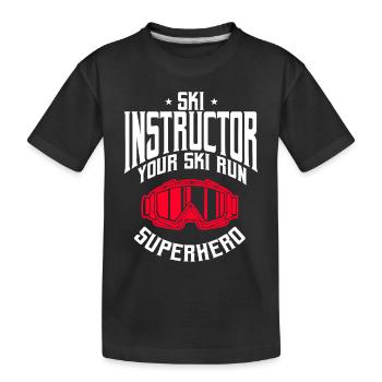 Lustiges Skilehrer Geschenk - Kinder Premium Bio T-Shirt - Schwarz - Vorne