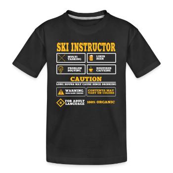 Skilehrer Outfit Skikurs Skifahrer - Kinder Premium Bio T-Shirt - Schwarz - Vorne
