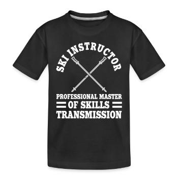 Lustiger Skilehrer Sagt Skikurs Skifahrer - Kinder Premium Bio T-Shirt - Schwarz - Vorne