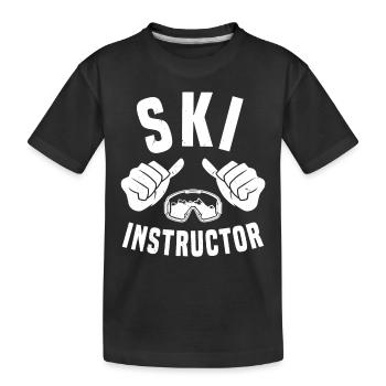 Skilehrer Skibriller Skiunterricht - Kinder Premium Bio T-Shirt - Schwarz - Vorne