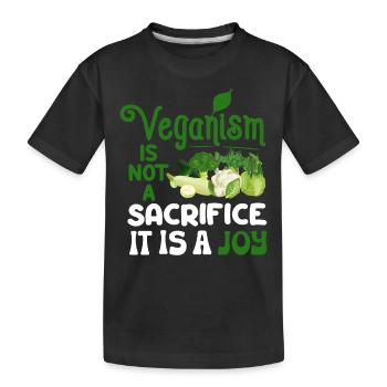 Vegan Veganismus - Kinder Premium Bio T-Shirt - Schwarz - Vorne