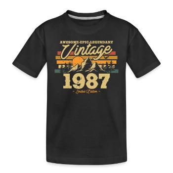 Vintage 1987 Geburtstagsgeschenk - Kinder Premium Bio T-Shirt - Schwarz - Vorne