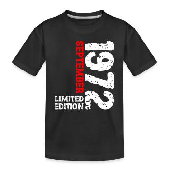 1972 September Limited Edition 51. Geburtstag Deko - Kinder Premium Bio T-Shirt - Schwarz - Vorne