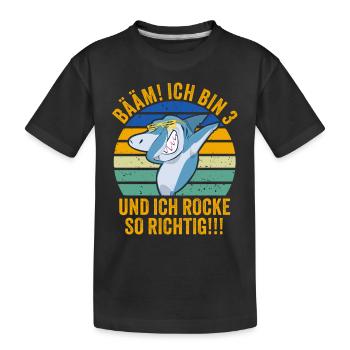 3 Jahre Geschenk 3. Geburtstag Drei Dritter - Kinder Premium Bio T-Shirt - Schwarz - Vorne