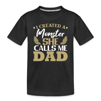 Funny Dad Joke Daughter Father - Kids' Premium Organic T-Shirt - black - Front