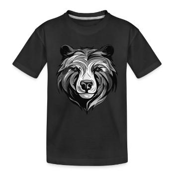 Portrait d’ours polaire Ours polaire - T-shirt bio Premium Enfant - noir - Devant