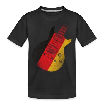 Deutsche Flagge Gitarre - Kinder Premium Bio T-Shirt - Schwarz - Vorne