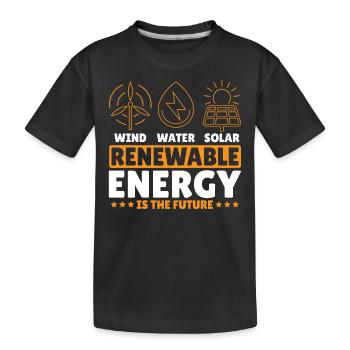 Wind Wasser Solar Erneuerbare Energie ist die - Kinder Premium Bio T-Shirt - Schwarz - Vorne