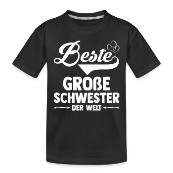 Geschwister Schwestern Schwester - Kinder Premium Bio T-Shirt - Schwarz - Vorne