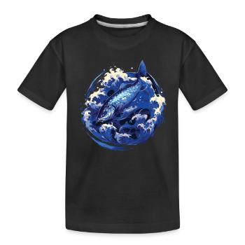 Poisson Poisson Brochet Carpe Pêcheur Poisson Pêche - T-shirt bio Premium Enfant - noir - Devant