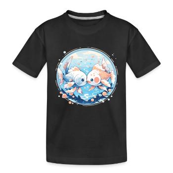 Poisson rouge - T-shirt bio Premium Enfant - noir - Devant