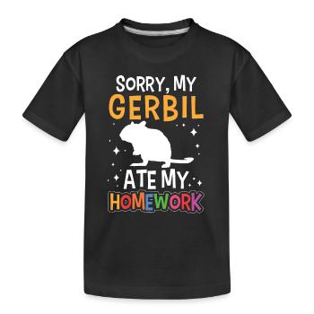 Gerbille a mangé rongeur Gerbille - T-shirt bio Premium Enfant - noir - Devant