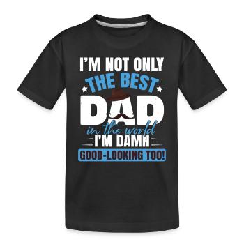 Bester Papa - Kinder Premium Bio T-Shirt - Schwarz - Vorne