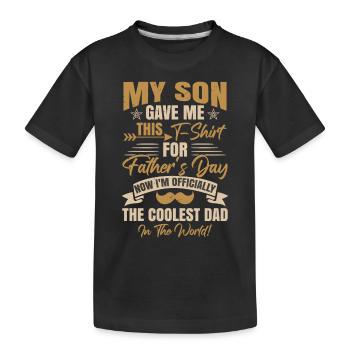 Vatertag Coolster Papa - Kinder Premium Bio T-Shirt - Schwarz - Vorne