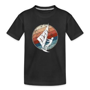 Kite Retro - Kinder Premium Bio T-Shirt - Schwarz - Vorne