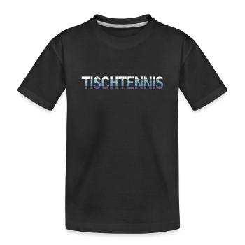Tischtennis - Kinder Premium Bio T-Shirt - Schwarz - Vorne