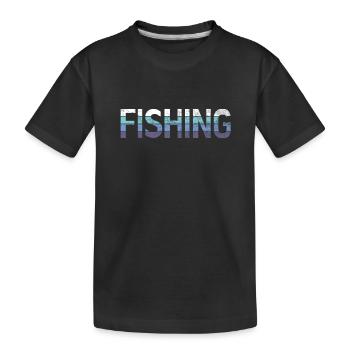Angeln - Kinder Premium Bio T-Shirt - Schwarz - Vorne
