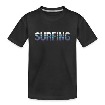 Surfing - Kids' Premium Organic T-Shirt - black - Front
