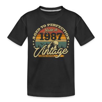Vintage Geburtstagsgeschenk 1987 - Kinder Premium Bio T-Shirt - Schwarz - Vorne