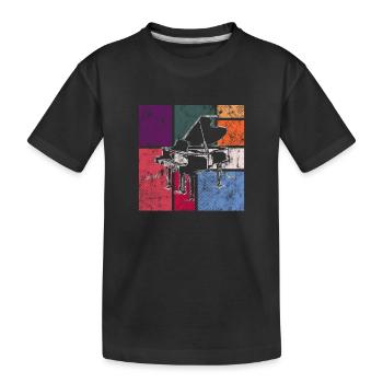 Klavier - Kinder Premium Bio T-Shirt - Schwarz - Vorne