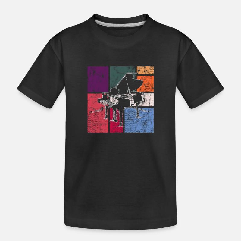 Klavier - Kinder Premium Bio T-Shirt - Schwarz