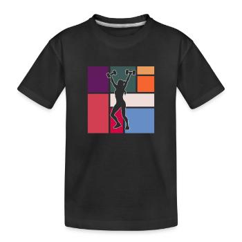 fitness - Kids' Premium Organic T-Shirt - black - Front