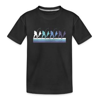 Angeln - Kinder Premium Bio T-Shirt - Schwarz - Vorne