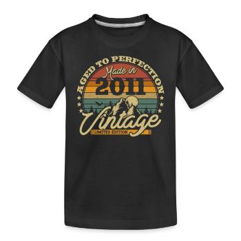 Cadeau d’anniversaire vintage 2011, 12/13 ans - T-shirt bio Premium Enfant - noir - Devant