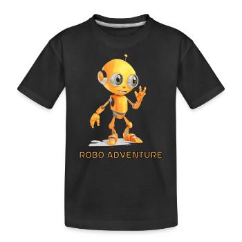 Süßer Roboter - Robo Adventure - Kinder Premium Bio T-Shirt - Schwarz - Vorne