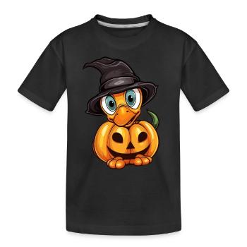 Vintage Duck Pumpkin Lazy Halloween Party Costume - T-shirt bio Premium Enfant - noir - Devant