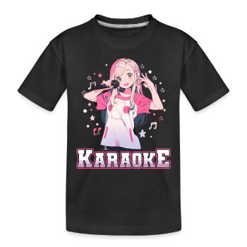 Filles Manga Anime Karaoké - T-shirt bio Premium Enfant - noir - Devant