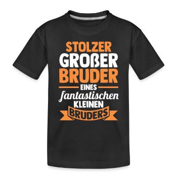 Geschwister Brüder Bruder - Kinder Premium Bio T-Shirt - Schwarz - Vorne